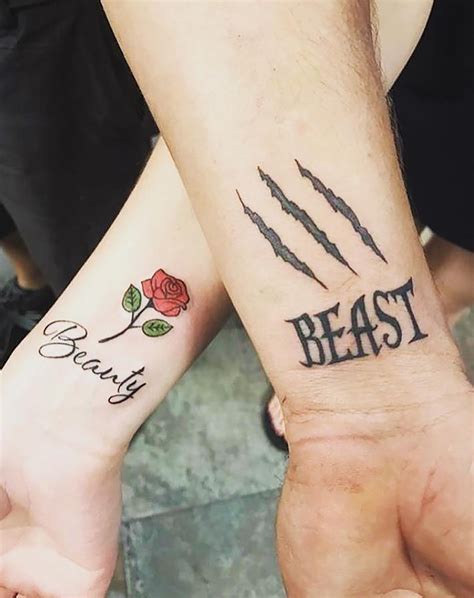 Beauty And The Beast Tattoo Couple