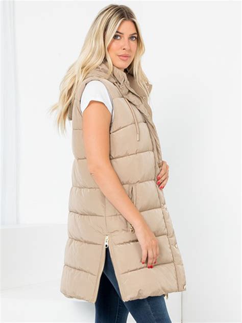 Plus Hooded Long Puffer Vest | New York & Company