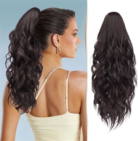 Amazon.com : Sidaila 18" Curly Ponytail Claw Clip in Hair Extension ...