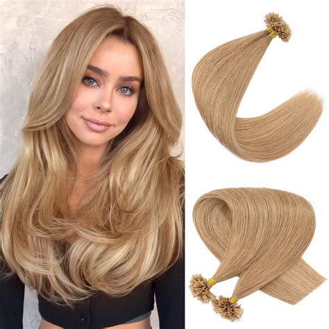 Amazon.com : SLEEKALON U Tip Hair Extensions Human Hair Keratin Utip ...