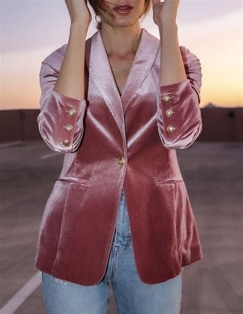 Women's Pink Velvet Blazer for Women Party Wear Women - Etsy