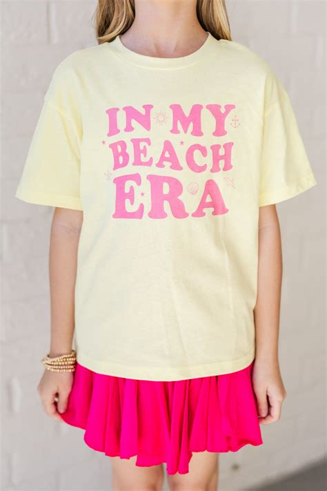 Girls: In My Beach Era Yellow Graphic Tee - Shop the Mint