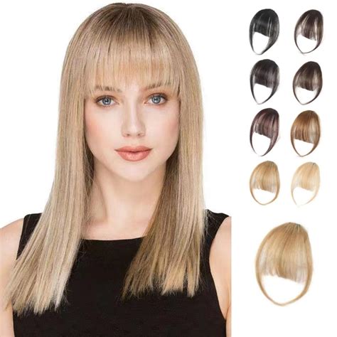 Amazon.com : One Piece Clip In Hair Extensions Wispy Bangs Clip On Clip ...