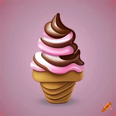 Neapolitan soft ice cream emoji on Craiyon