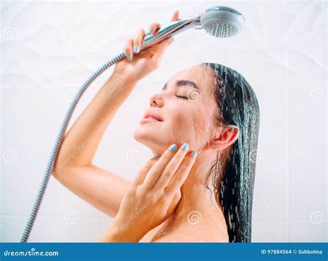 Beauty Model Girl Taking Shower Stock Photo - Image of bathing, healthy ...