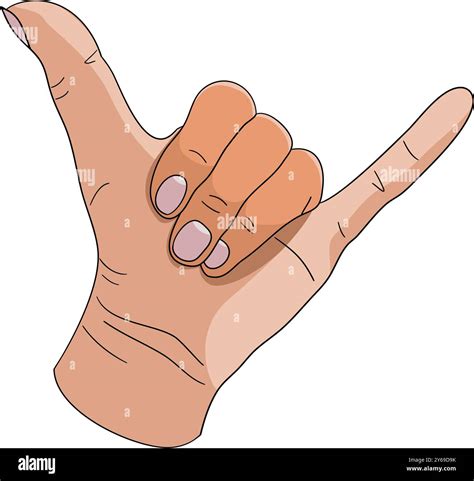 Aloha Shaka Hawaii Hawaiian Hand Sign vector illustration Stock Vector ...