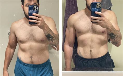 25/6'0" [208 lbs to 185 lbs] 7 months difference. Intended to cut but ...