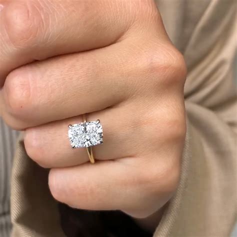 3 carat Elongated Cushion Cut Diamond Ring - Ascot Diamonds
