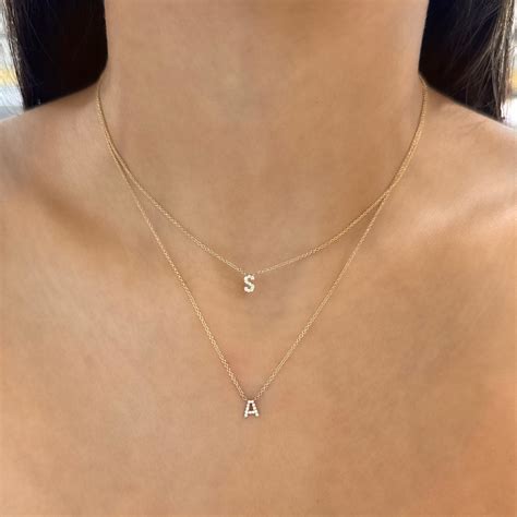 Tiny Diamond Initial Necklace - RW Fine Jewelry