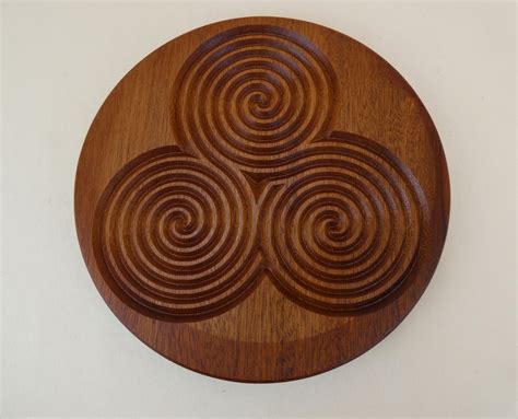 Sapele Wooden Triskele Triple Spiral Mediation Finger Labyrinth — The ...