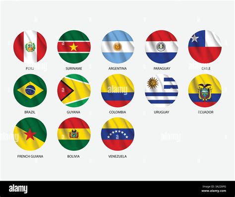 Latin America Countries Flags vector Stock Vector Image & Art - Alamy