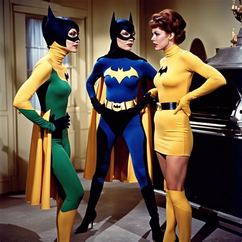 Yvonne Craig with 2 women wearing Batgirl costumes by 2024Darwin on DeviantArt
