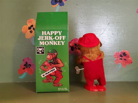 Vintage Wind Up Penis Jerk Off Monkey Toy | Mid Century Moderation