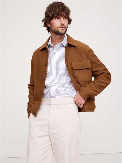 French Terry Shirt Jacket | Banana Republic