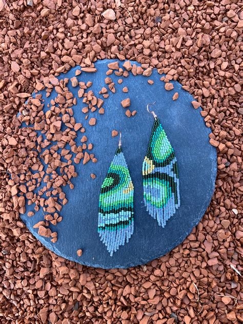 Abstract Light Green Earring, Grass Green Fringe Earrings, Rainbow ...