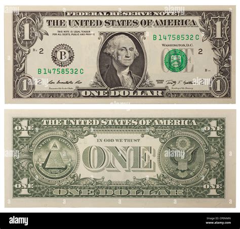 One dollar bill, back and front Stock Photo - Alamy