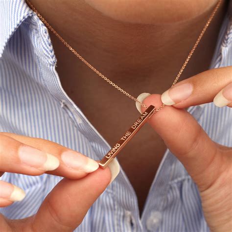 Personalised 18ct Gold Or Silver Square Bar Necklace By Hurleyburley ...