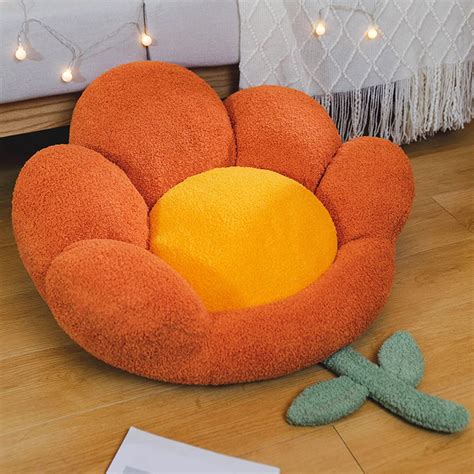 Goodliest Flower Seat Cushion Cute Floor Pillow Thickened Flower Shape ...