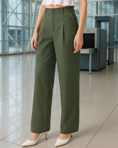 Buy Women's Olive Green Oversized Korean Pants Online at Bewakoof