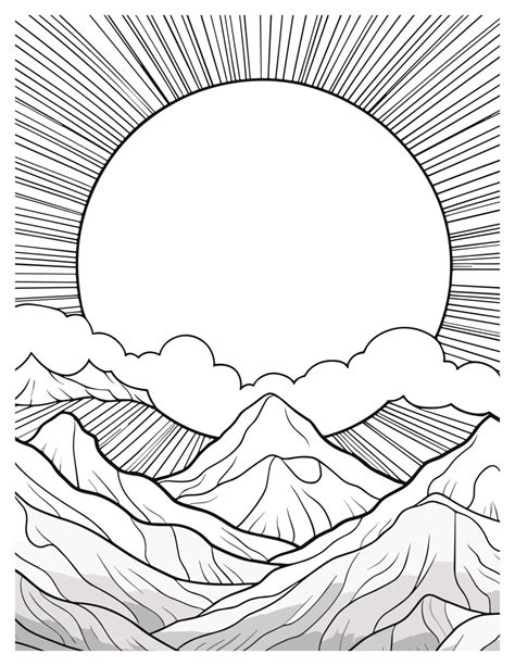 Dazzling Sunset Coloring Pages - Free Printable Art for Kids