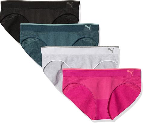 PUMA womens 4 Pack Performance Stretch Bikini Style Underwear ...