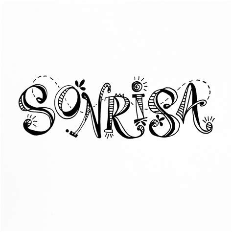 Spanish Hand Lettering: Sonrie