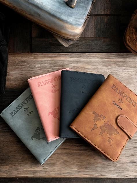 Genuine Leather, Custom Passport Case XMAS Passport Cover, Embossing, Leather Gift, Travel Gift ...