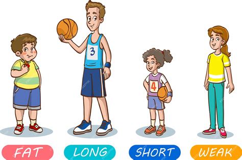 Premium Vector | Tall, short, fat and thin people group.