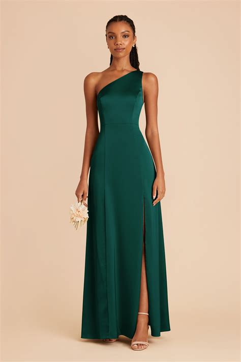 Kira Emerald Matte Satin Bridesmaid Dress | Birdy Grey | Emerald bridesmaid dresses, Dark green ...