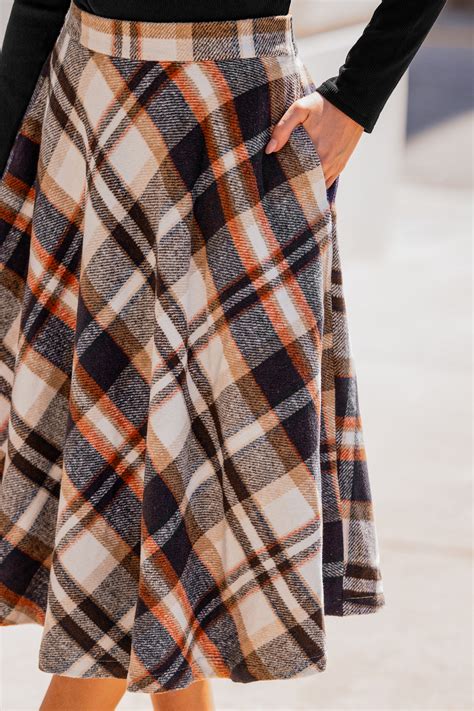 Primrose Plaid Midi Skirt