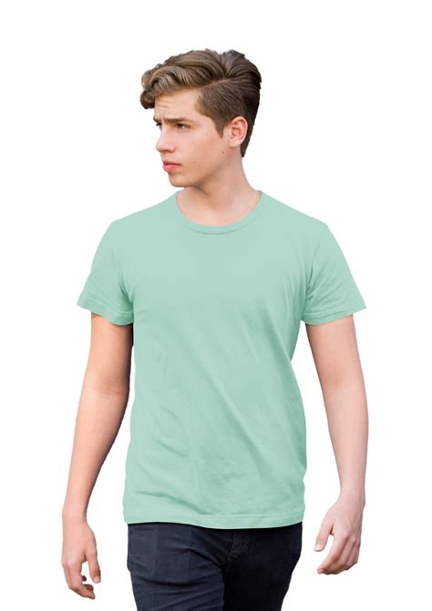 Mens T-Shirt Short Sleeve Crew Neck Mint Green Cotton | Mint green ...