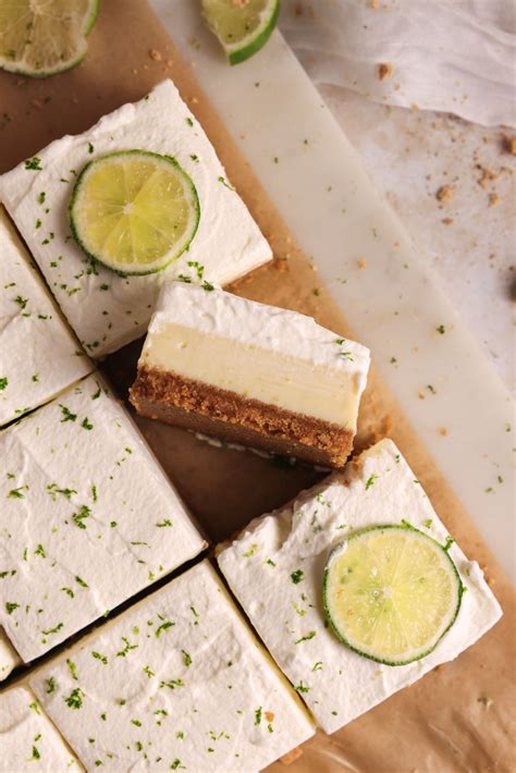 Key lime cheesecake bars with raspberry sauce yummy noises – Artofit