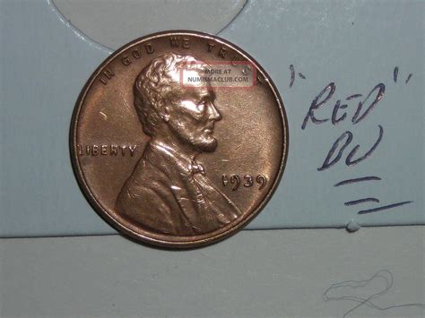 Wheat Penny 1939 Lincoln Cent Red Bu 1939 - P Unc