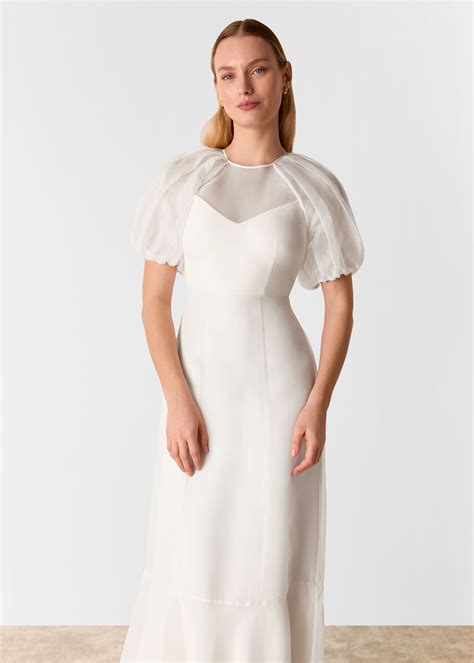 Ivory/Multi Sabrina Silk Wedding Dress | WHISTLES