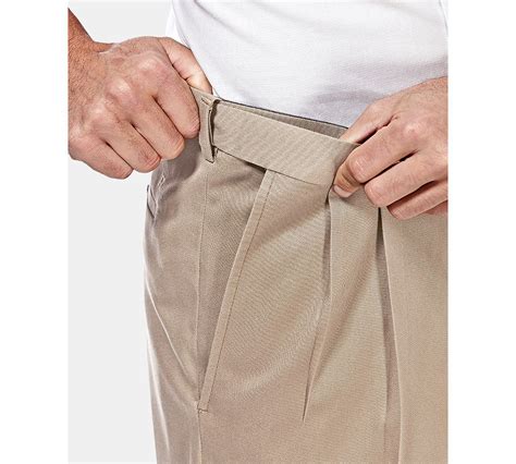 Haggar Premium No Iron Khaki Classic Fit Pleat Hidden Expandable Waist ...
