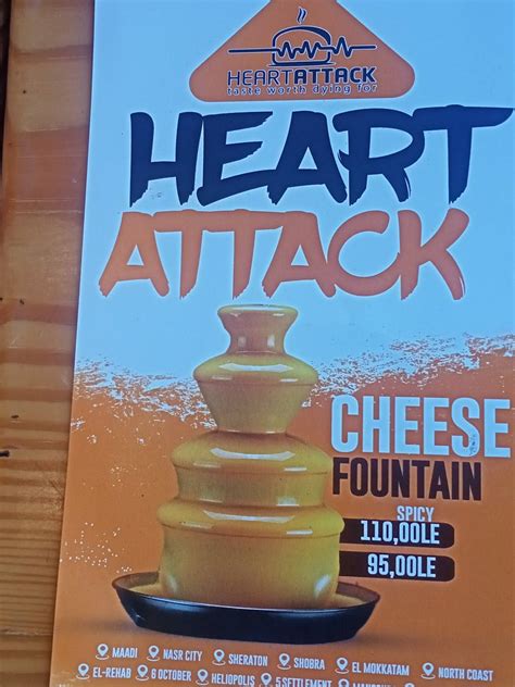 Menu au Heart Attack restaurant, Égypte, 6W33+952