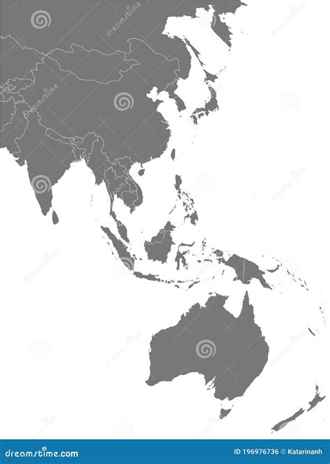 Map Of Southeast Asian On White Background. Detailed Map Of Southeast Asian With Australia, New ...