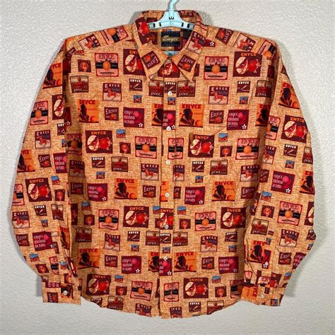 Enyce Shirt Mens XL Orange Button Up Long Sleeve... - Depop