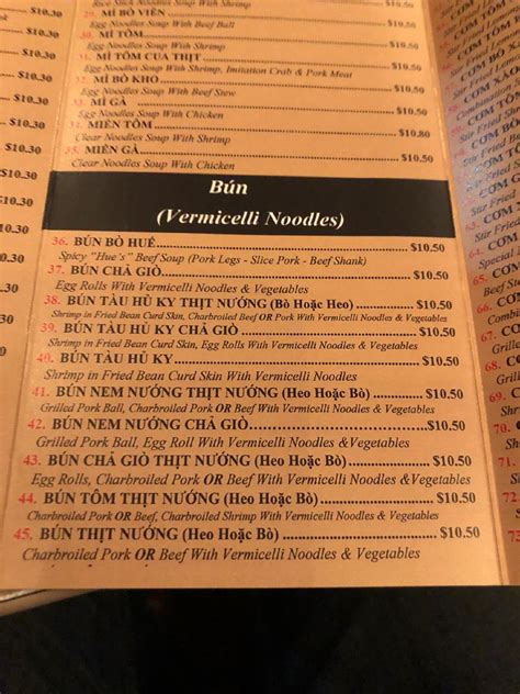 Menu at Pho So 1 restaurant, Los Angeles, Devonshire St