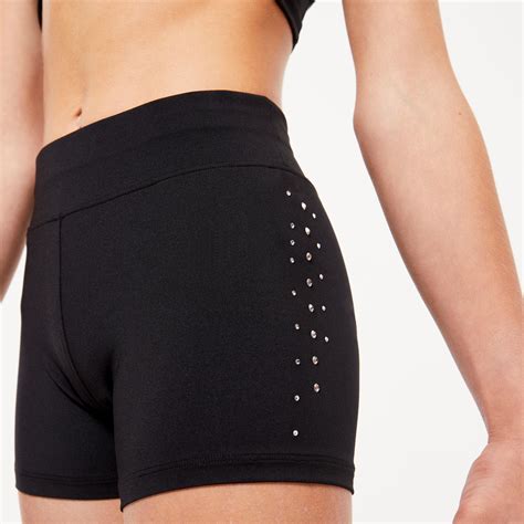 Girls' Gym Shorts - Black/Glitter - Decathlon