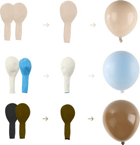 Buy Fonder Mols Brown Blue Balloon Garland Kit, 132pcs Double Stuffed Blue Coffee Brown Nude Tan ...