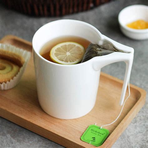 Creative Ceramic Mug with Slotted Tea Bag Holder | The Green Head