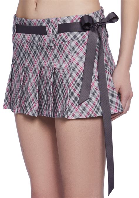 Delia's Pleated Plaid Mini Skirt- Pink