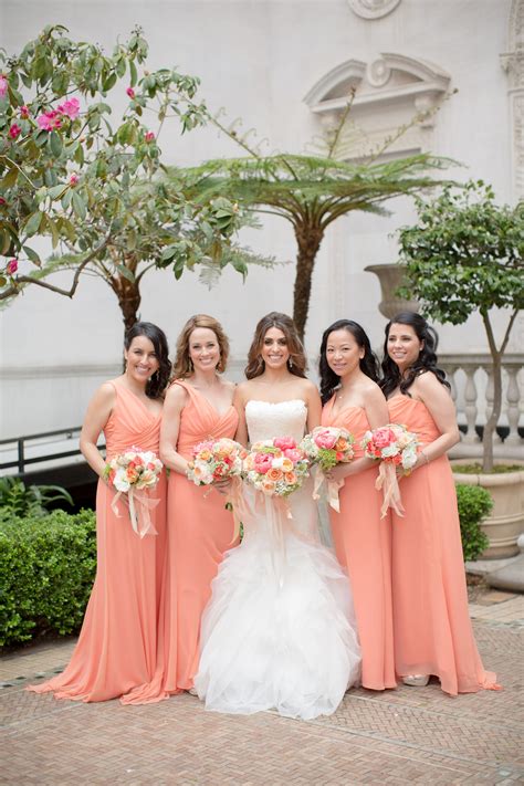 Mint And Peach Bridesmaid Dresses