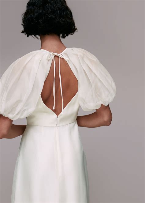 Ivory/Multi Sabrina Silk Wedding Dress | WHISTLES