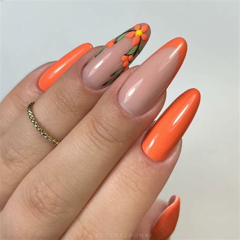 37+ Stylish Orange French Tip Nails That Will Turn Heads