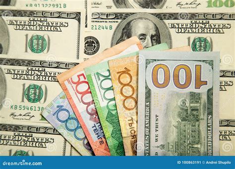 Kazakh tenge and U.S stock image. Image of banking, wealth - 100863191