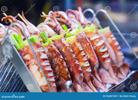 Vietnamese Grilled Squid in Ho Thi Ky Street Food, Ho Chi Minh City ...