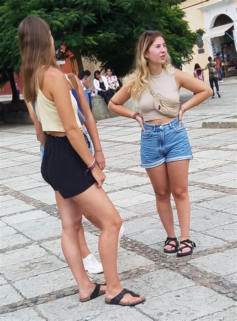 3 pretty girls in shorts, beautiful legs - Short Shorts & Volleyball ...