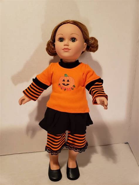 Orange Pumpkin Halloween Set for American Girl Dolls 18 Inch Doll ...